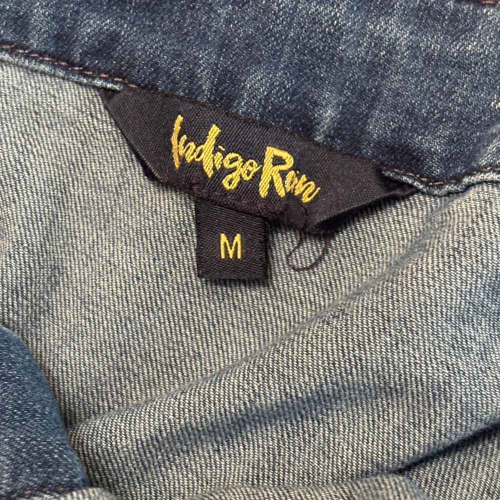 Indigo Rein Blue Denim Dress Women’s Sz M Button Down Jumper Sun Dress Western - Picture 3 of 6